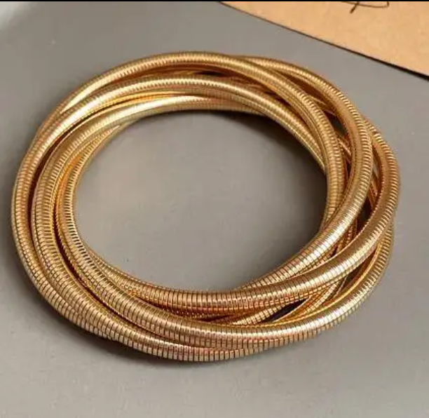 18k Gold Pated Luxe 5-Layer Cuff Bracelet