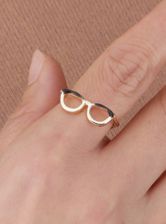 Tiny Frame Statement Ring - Gold