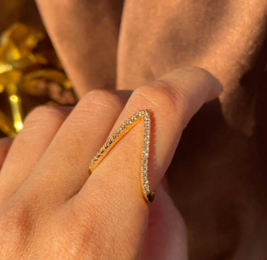 V Shape Golden Ring