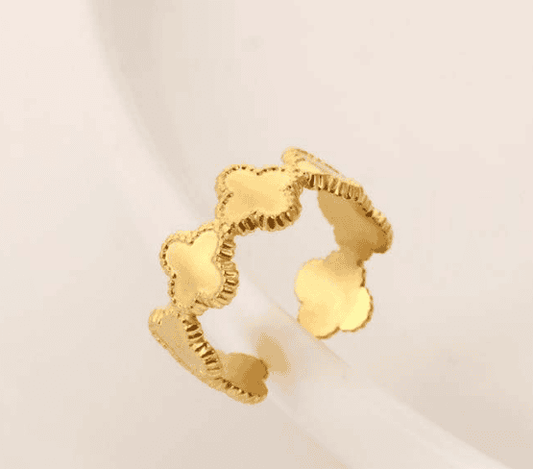 18K Gold Plated Clover Ring