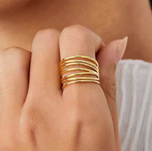 Coral lines Ring