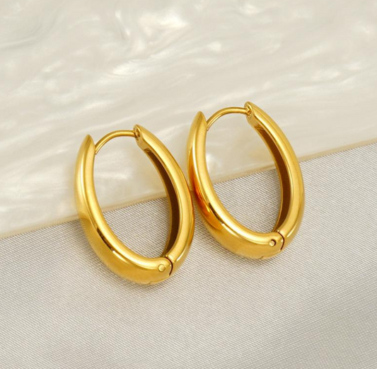 Statement Gold Huggie Hoops Earring