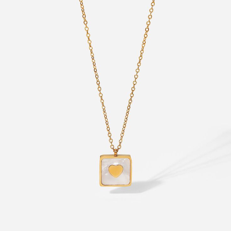 Elegant Square Heart Necklace