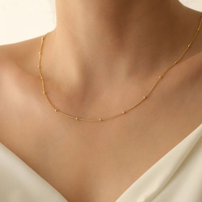 18k Gold Plated Beaded Chain For Women