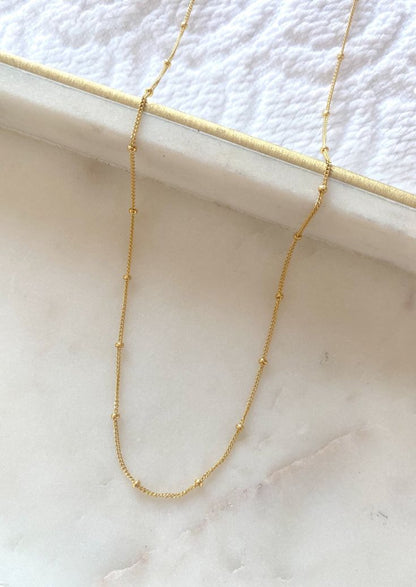 18k Gold Plated Beaded Chain For Women