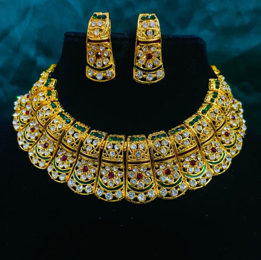 Royal Rajwada Gold-Plated Stone Jewellery Set