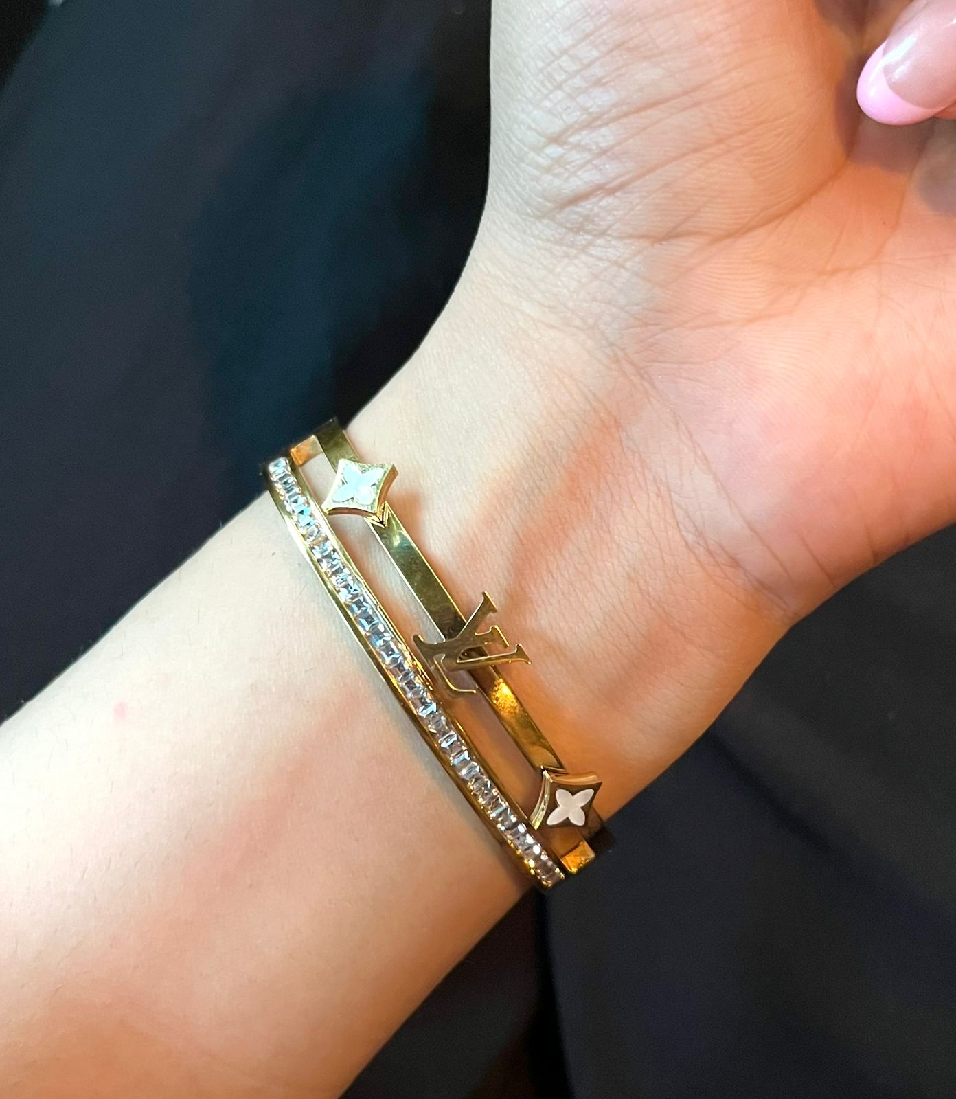 double layer luxe Thin Wrist/ Baby Size bracelet