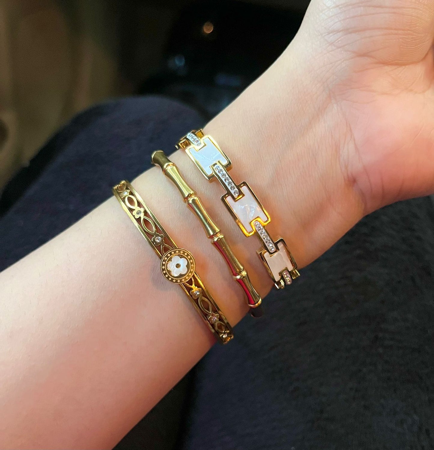 Ena Stack Thin Wrist/ Baby Size bracelet Stack