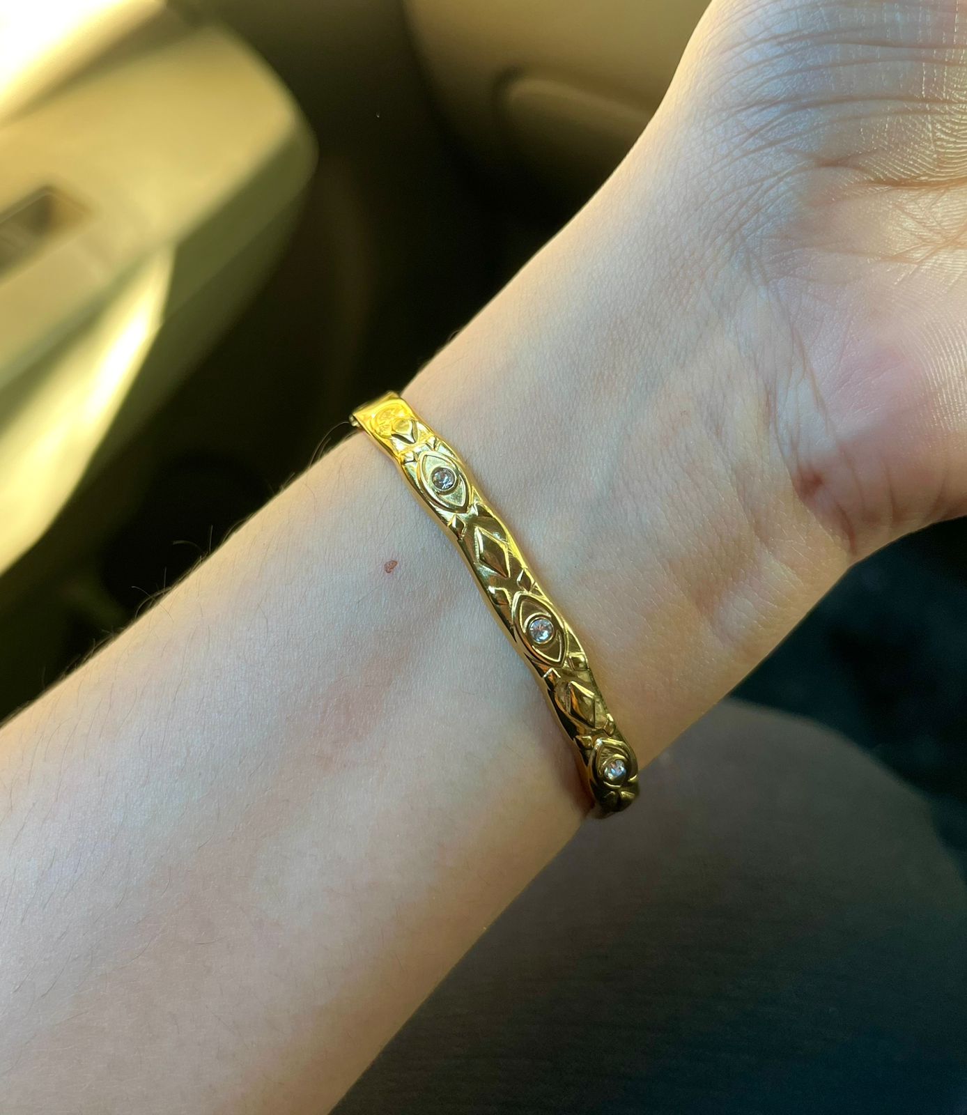 Evil Eye Engraved Thin Wrist/ Baby Size bracelet