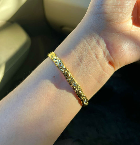 Evil Eye Engraved Thin Wrist/ Baby Size bracelet