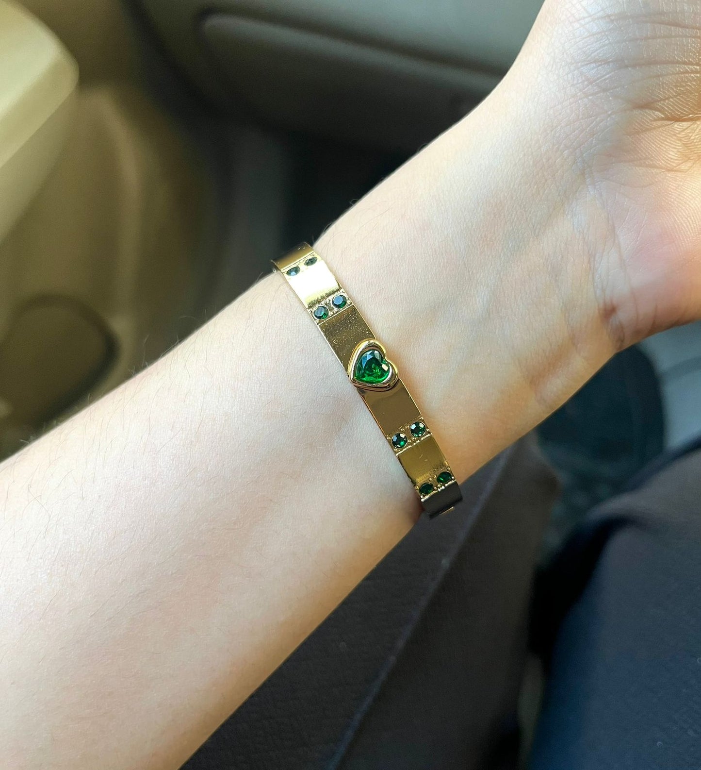 Cosmo Heart Green Thin Wrist/ Baby Size bracelet