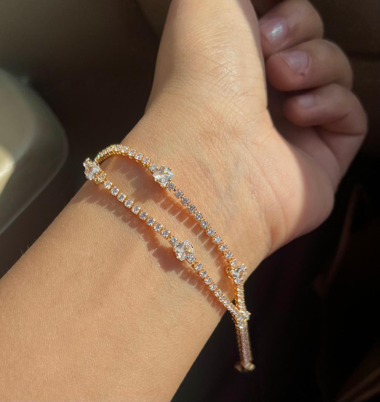 The Gold Twin Tennis Bracelet