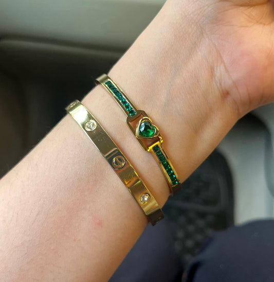 Eddie Green Thin Wrist/ Baby Size bracelet Stack