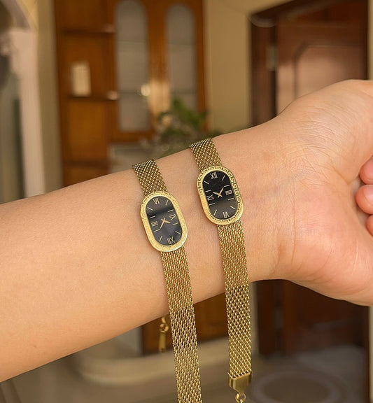 Greek Border Vintage Dial Bracelet - Oval