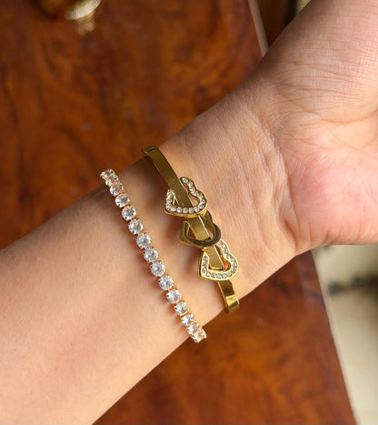 Heart loop Thin Wrist/ Baby Size bracelet Stack