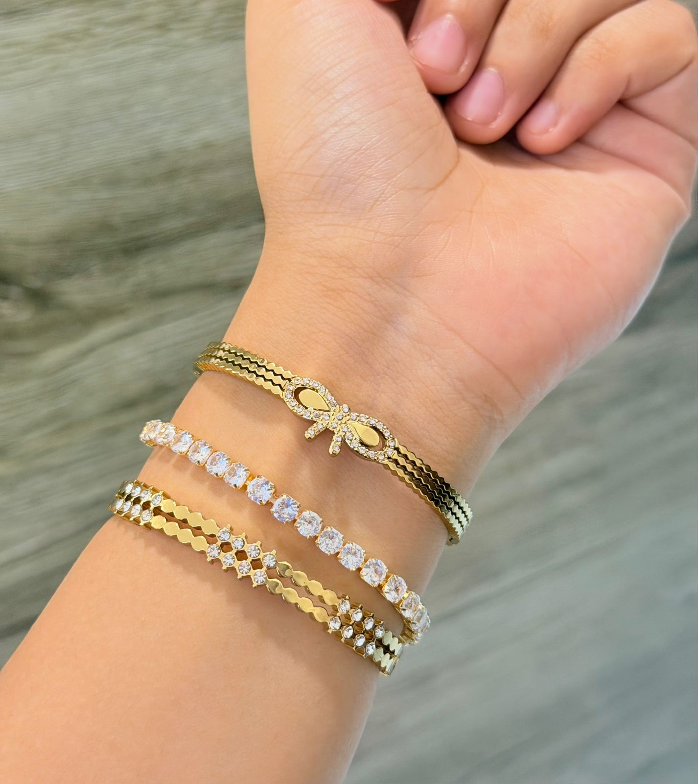 No Context Thin Wrist/ Baby Size bracelet Stack