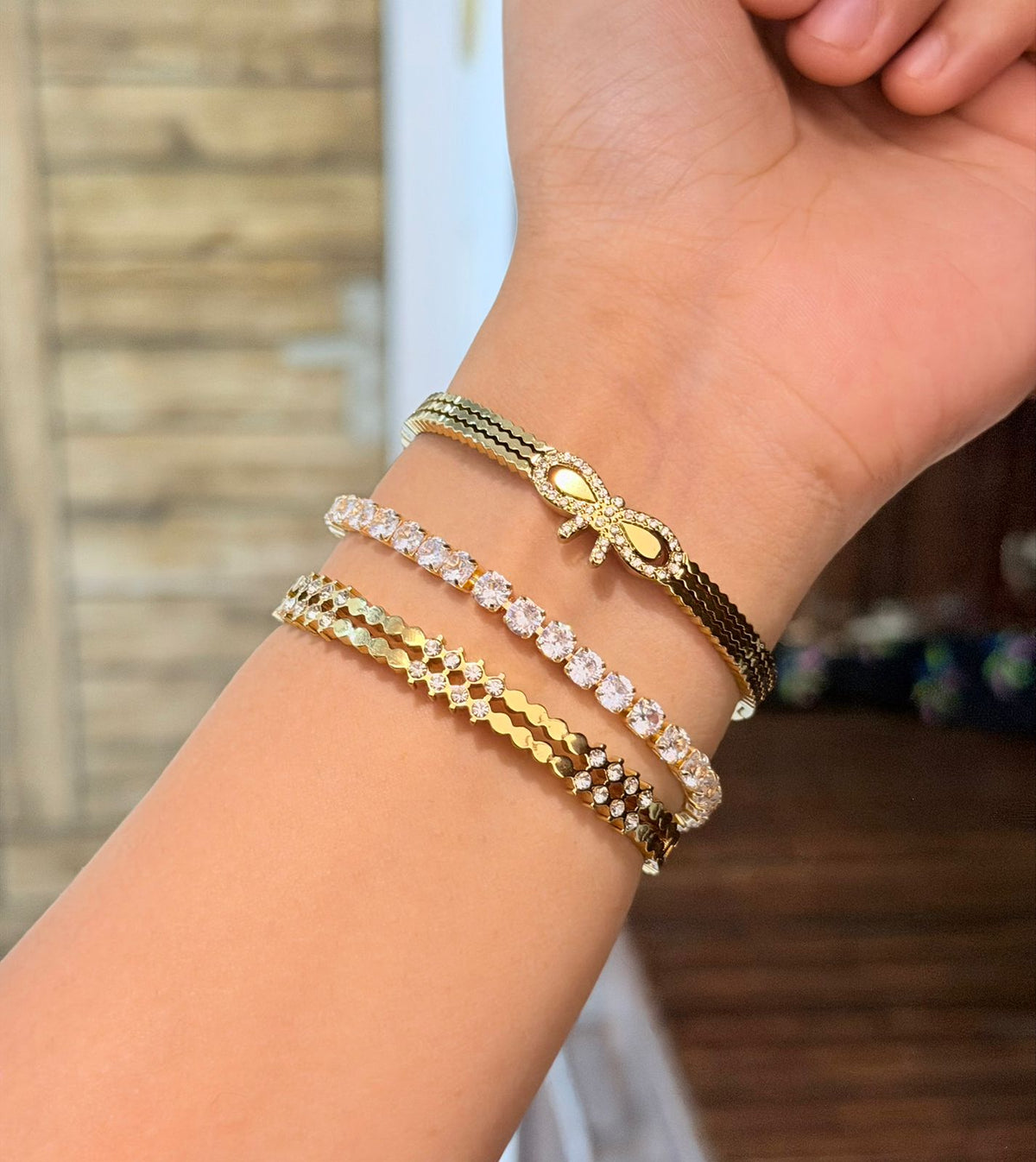 No Context Thin Wrist/ Baby Size bracelet Stack