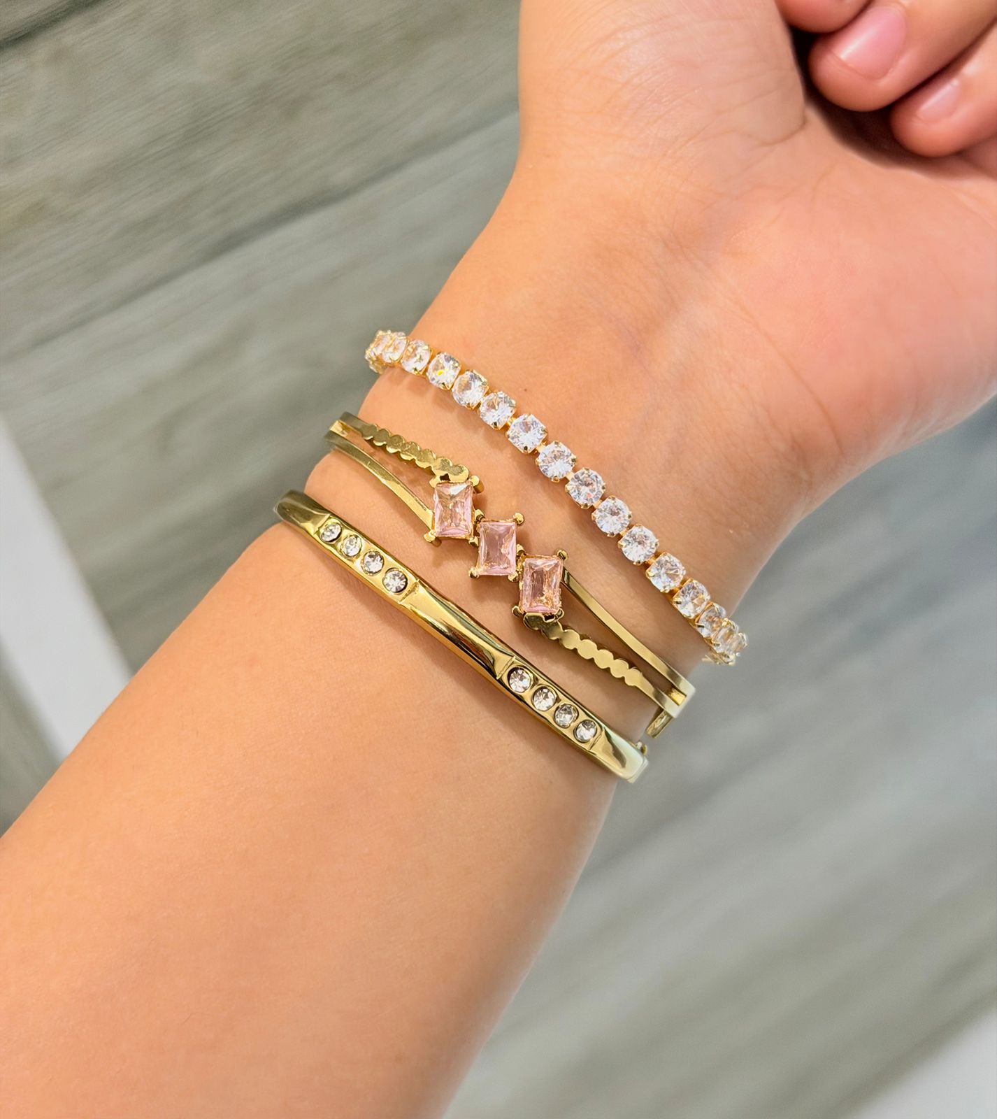 Plot Twist Thin Wrist/ Baby Size bracelet Stack