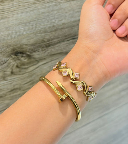 Corner Booth Thin Wrist/ Baby Size bracelet Stack