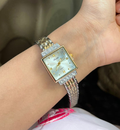 Two Tone White Dial Watch