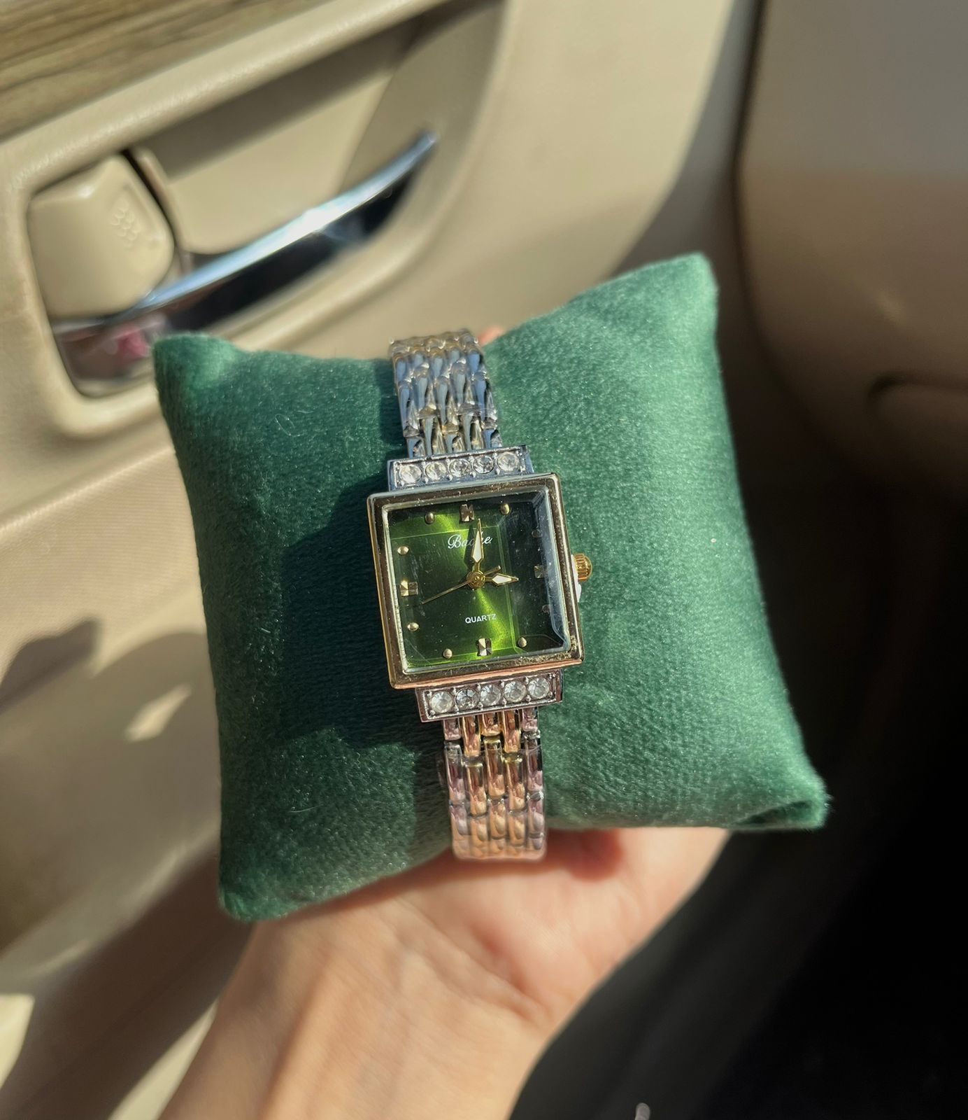 Two Tone Baoke Green Dial Watch