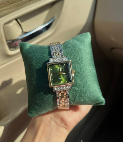 Two Tone Baoke Green Dial Watch