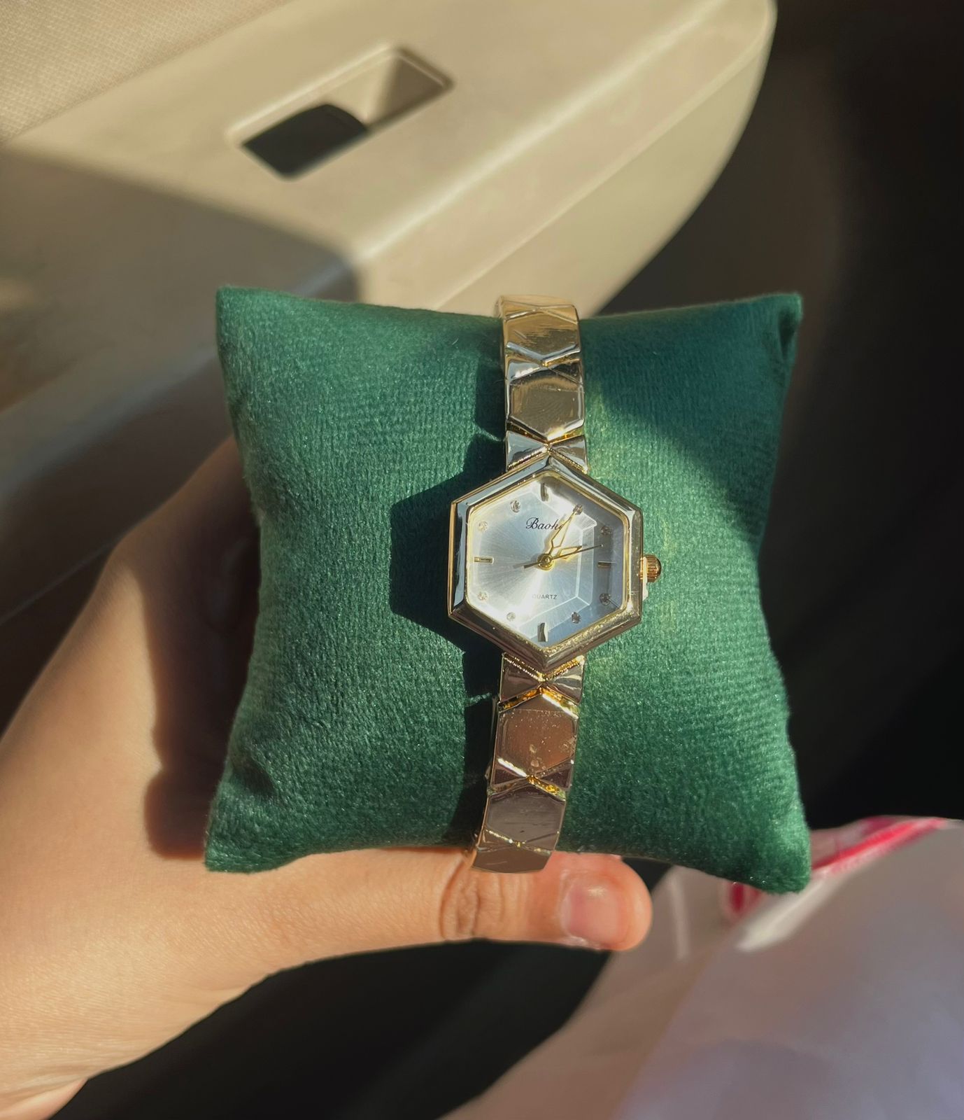 Sage White Dial Watch