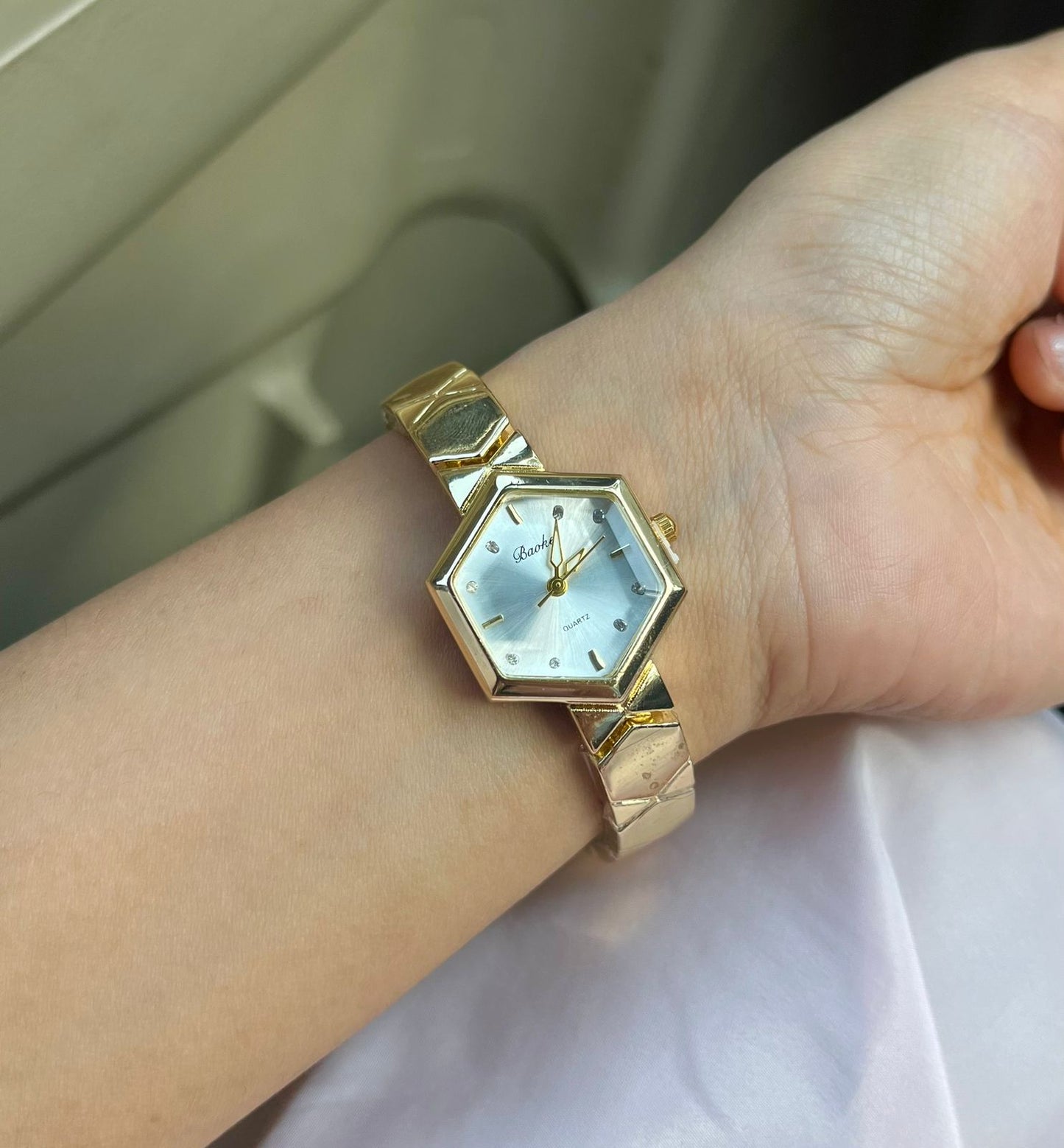 Sage White Dial Watch