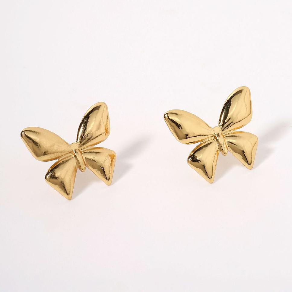 18k Gold Plated  Statement Butterfly Stud Earring