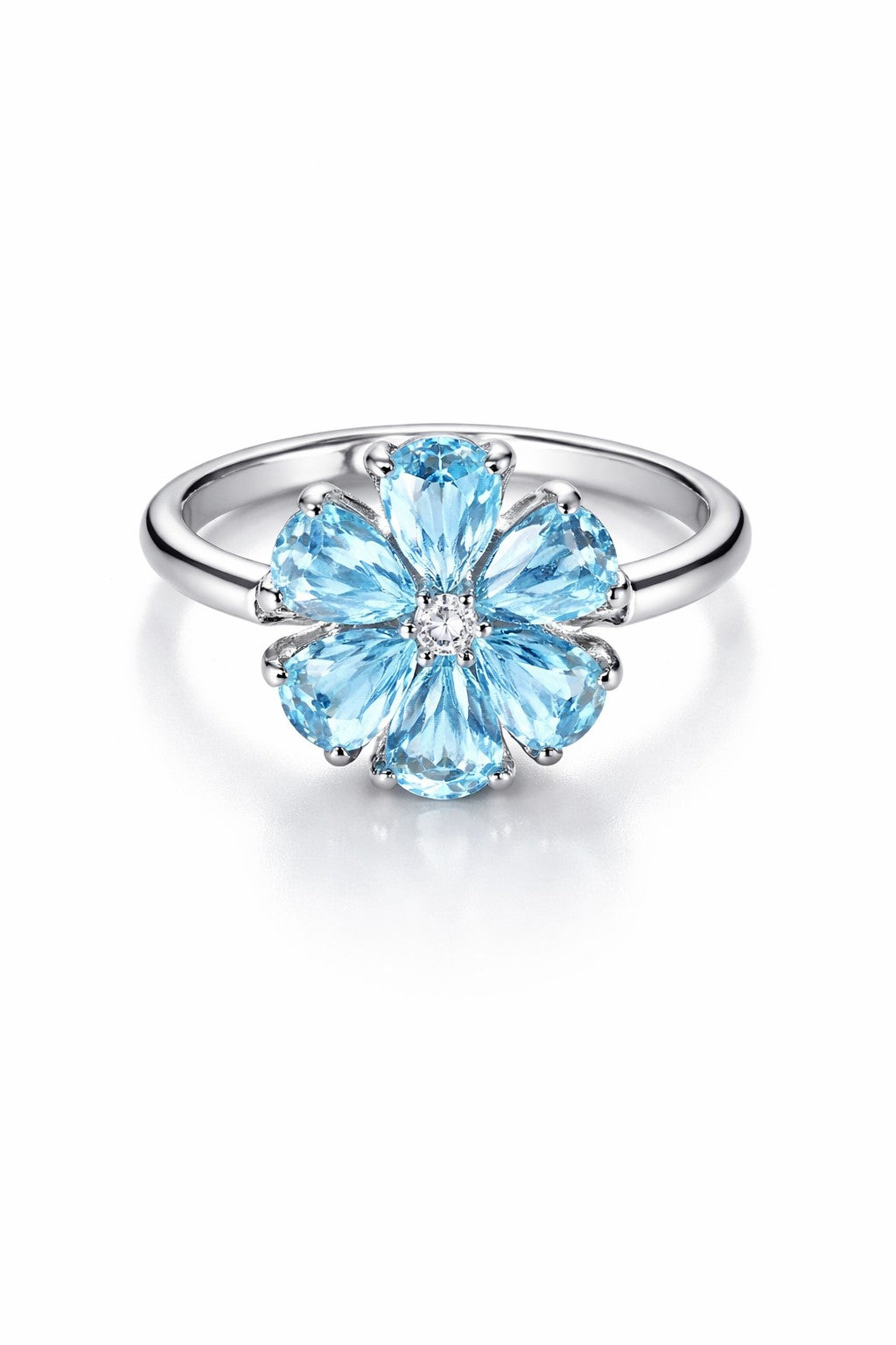 Elegance Blue Floral Ring