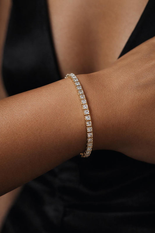 Diamond Tennis Gold Thin Wrist/ Baby Size bracelet