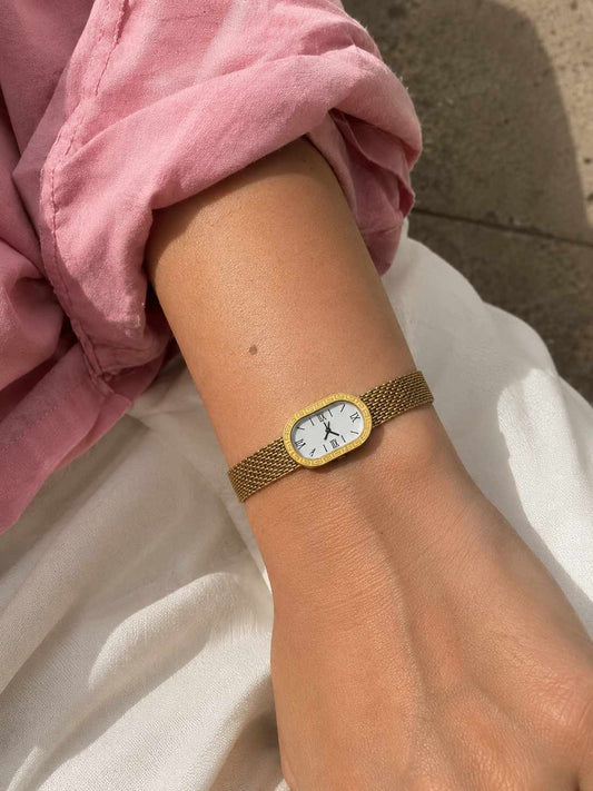 Greek Border White Vintage Dial Bracelet