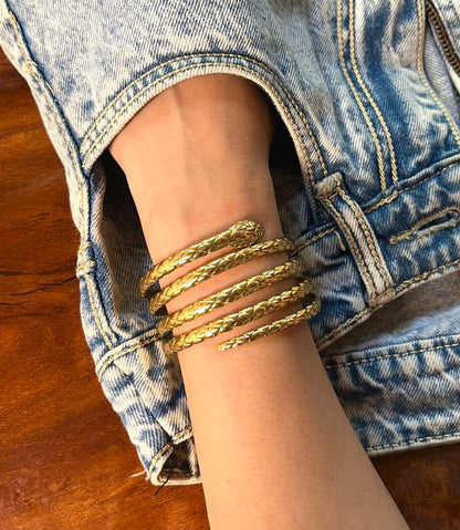Serpent Wrap Cuff / Bracelet - 18k Gold Plated