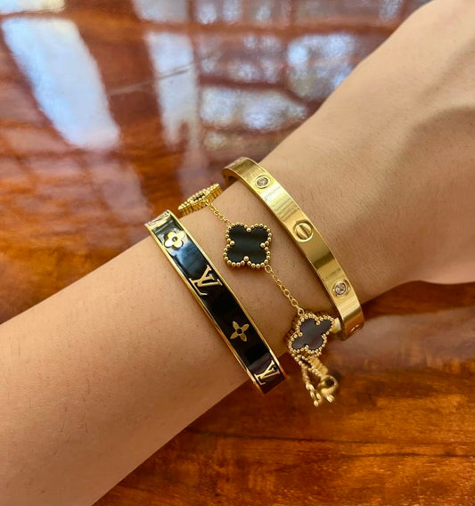 Boss Babe - Black Stack For Thin Wrist / Baby Size