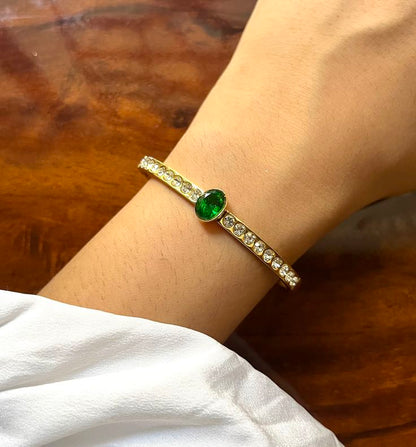 All Day Crystal - Green Thin Wrist/ Baby Size bracelet