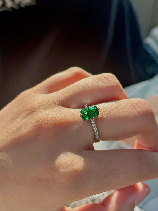 Green Gem Solitaire Ring