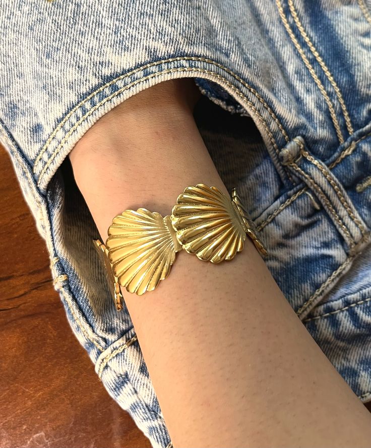 Coastal Hand Cuff/ Bracelet - 18k Gold Plated