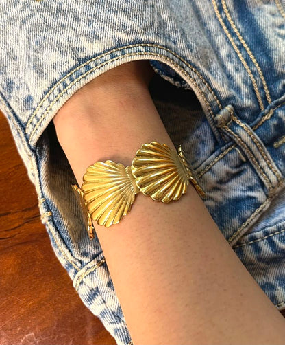 Coastal Hand Cuff/ Bracelet - 18k Gold Plated
