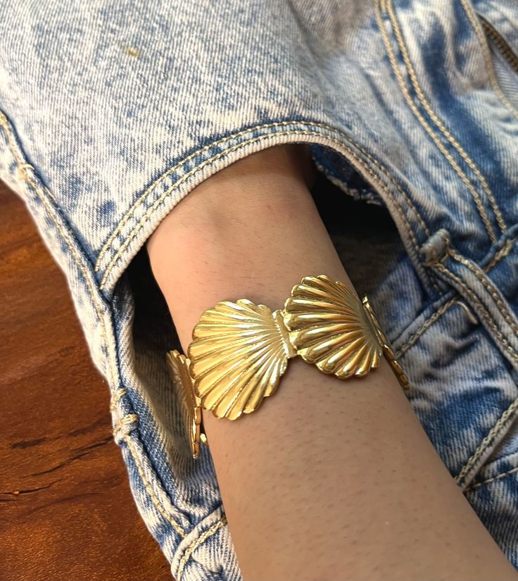 Coastal Hand Cuff/ Bracelet - 18k Gold Plated