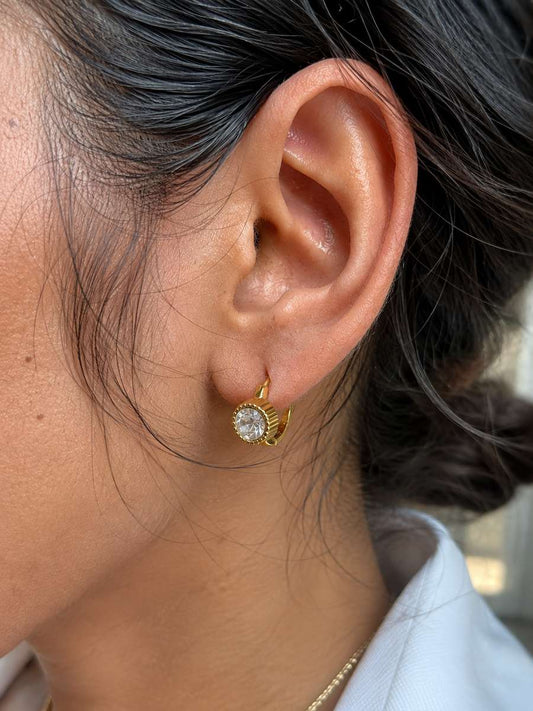 Teak Huggie Earring