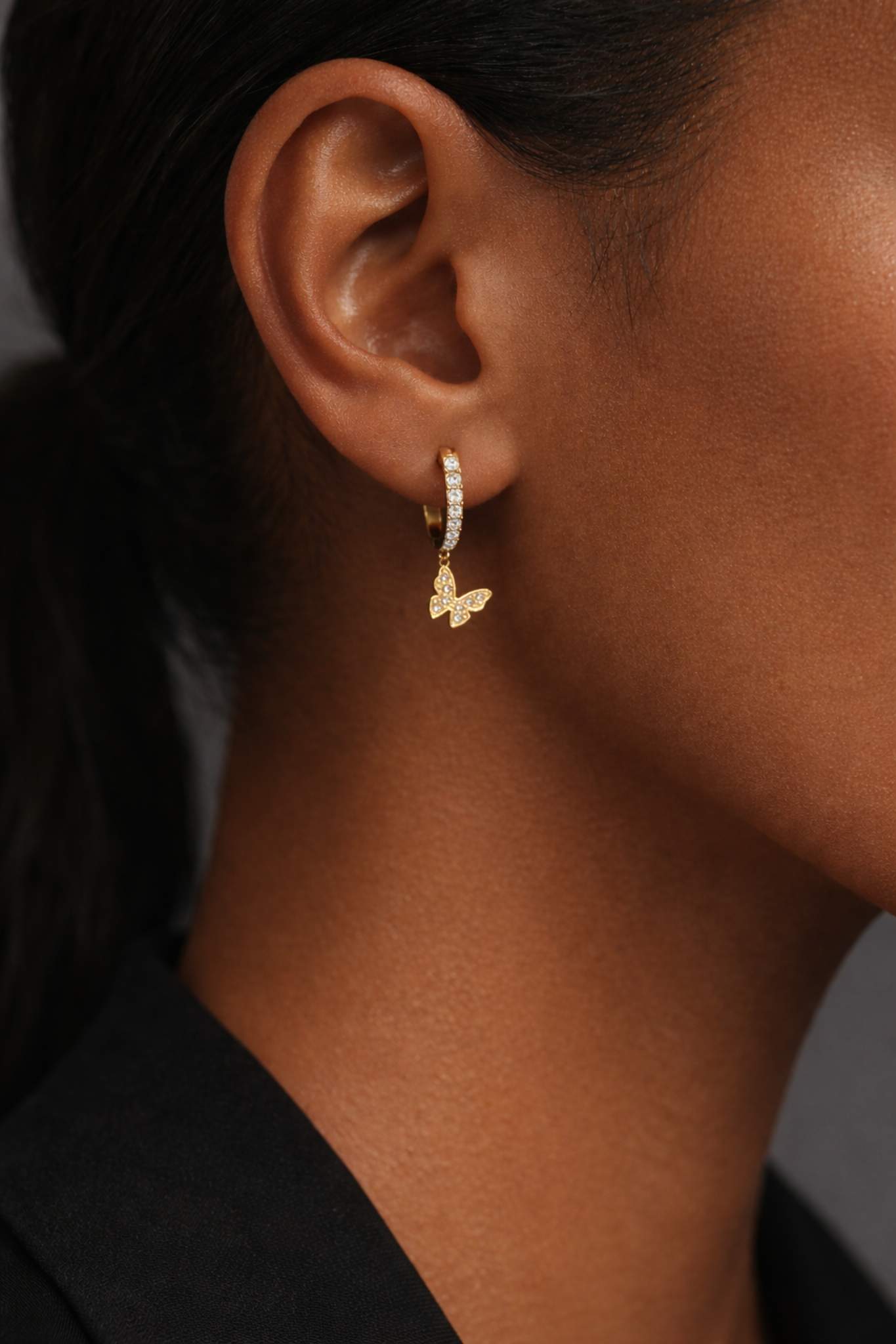 Dainty Butterfly Huggie