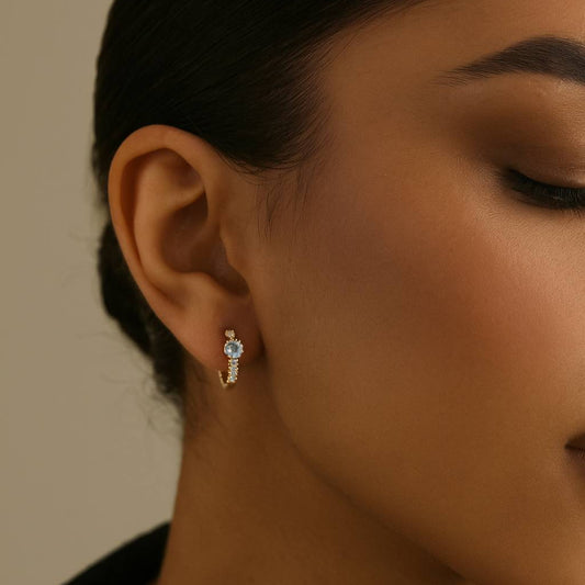 Sylora Huggie Hoops - 18k Gold Plated