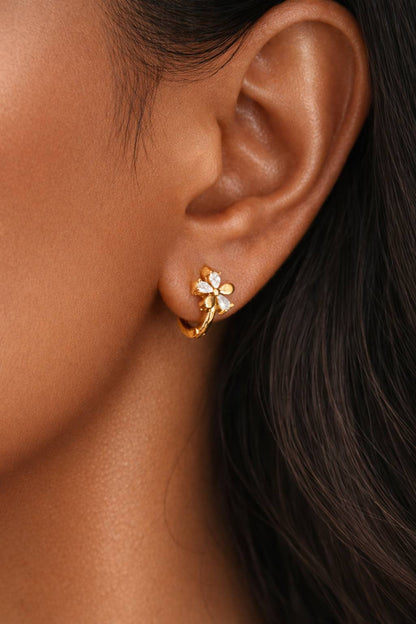 Dainty Flower Huggie