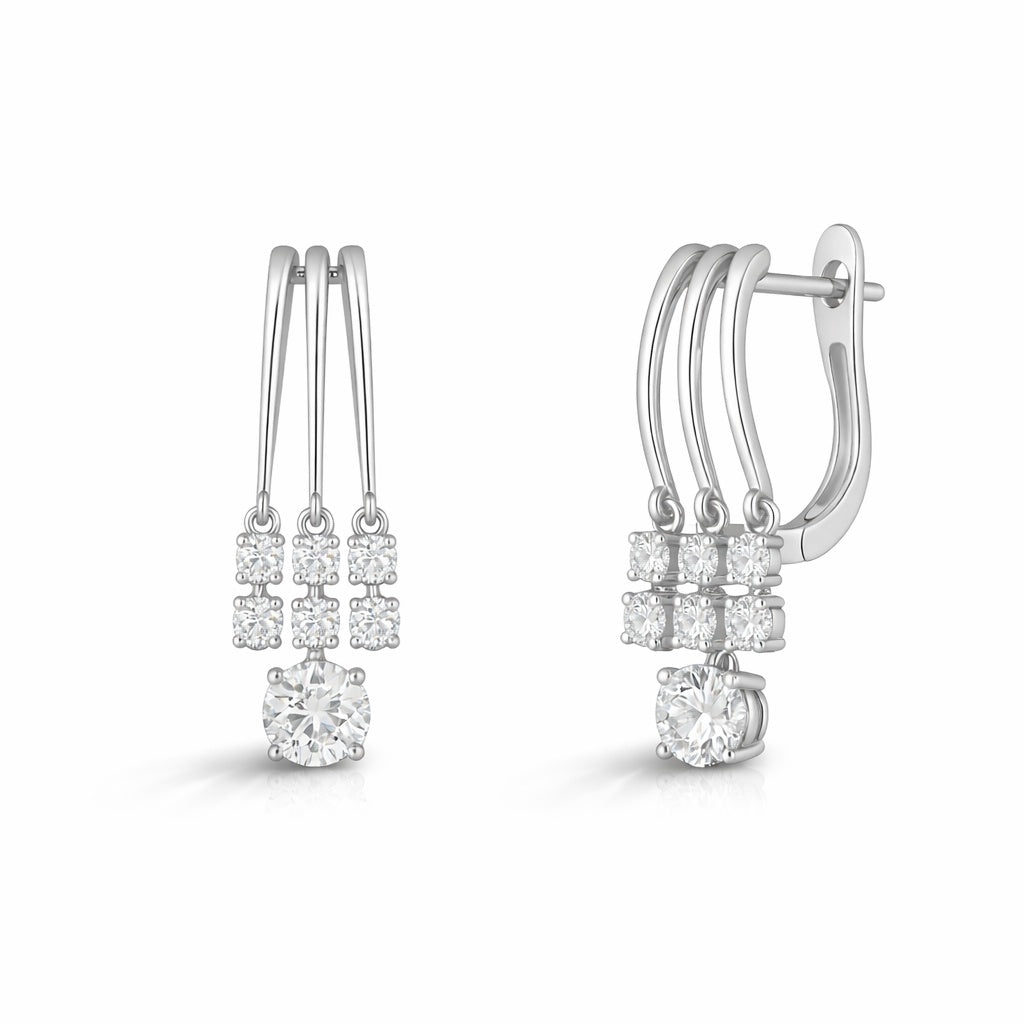 Ophelia Silver Diamond Drop - Platinum plated