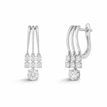 Ophelia Silver Diamond Drop - Platinum plated