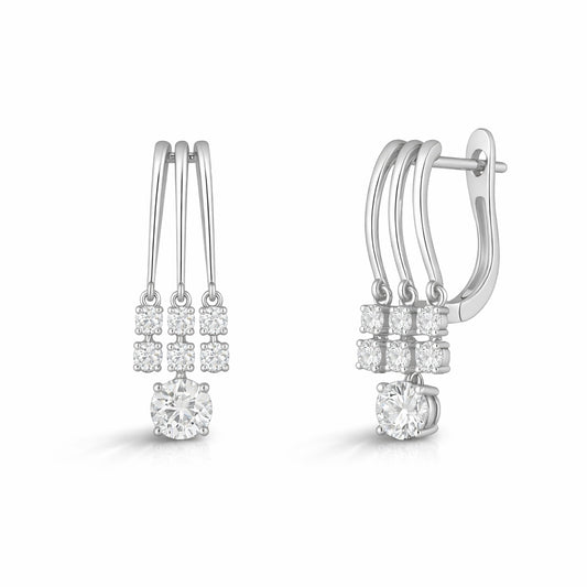 Ophelia Silver Diamond Drop - Platinum plated