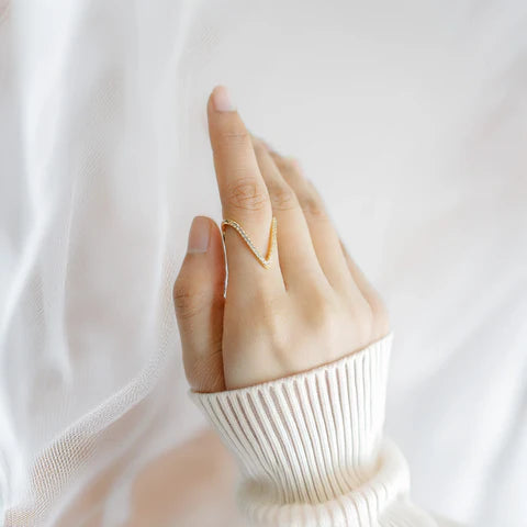 V Shape Golden Ring