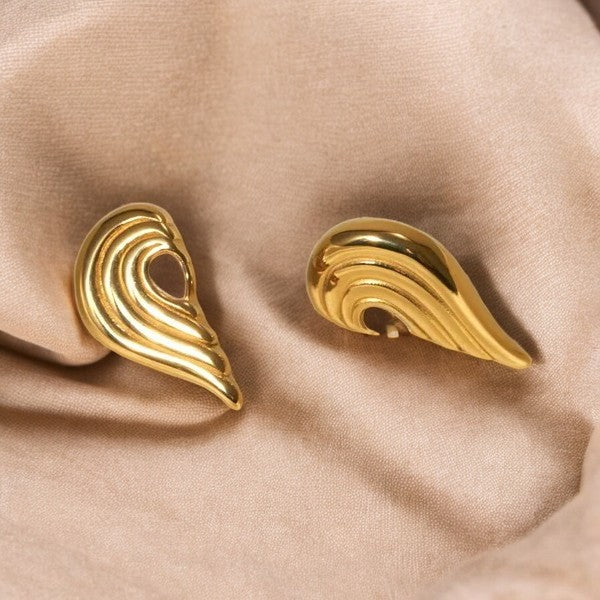 18k Gold Plated Half Love Heart Earring