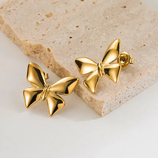 18k Gold Plated  Statement Butterfly Stud Earring