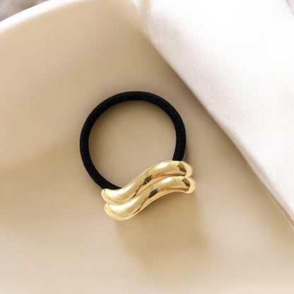 Wave Shaped Gold Hair Tie - SubhagAlankar